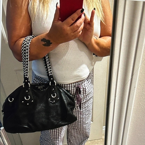 Prada Black Cervo Lux Leather Chain Bowling Bag - Picture 14 of 14